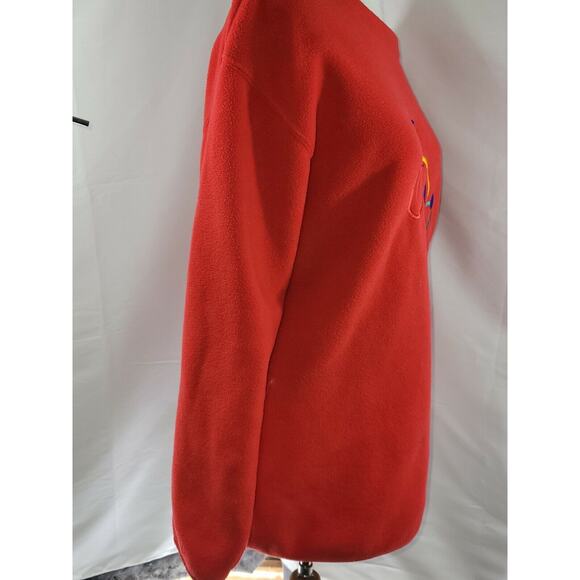 Walt Disney World Womens Medium Red Mickey Mouse Face Fleece Long Sleeve Sweater - Picture 5 of 8